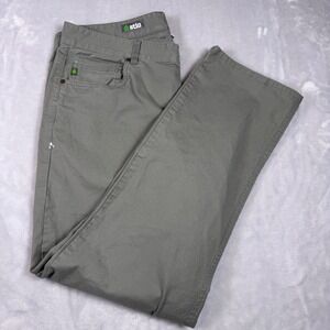 Stio Mens Rivet Canvas Pants Grey Organic Cotton Stretch Straight Leg 38S*